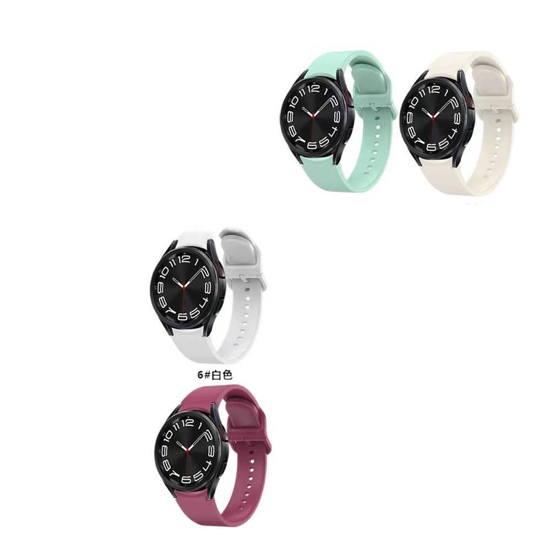 سوار ساعة ذكية باللون أسود قابل للتعديل رياضي من السيليكون متوافق مع Samsung Galaxy Watch 7 بملاءمة قابلة للتعديل وحزام ناعم للاستبدال اليومي - Image 1