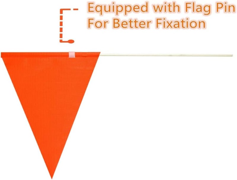 Uelfbaby 2 Pcs Upgraded Bike Flags with Pole, 6 ft High Visibility Orange Fags with heavy Duty Fiberglass Flag Pole - Image 2