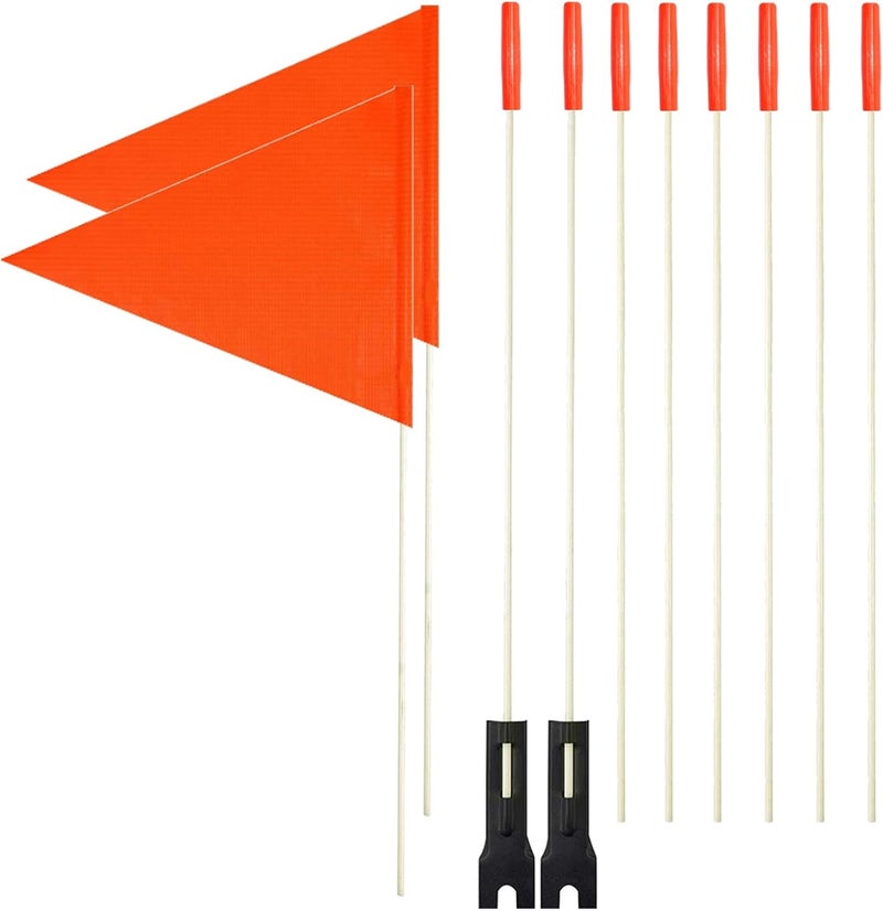 Uelfbaby 2 Pcs Upgraded Bike Flags with Pole, 6 ft High Visibility Orange Fags with heavy Duty Fiberglass Flag Pole - Image 1