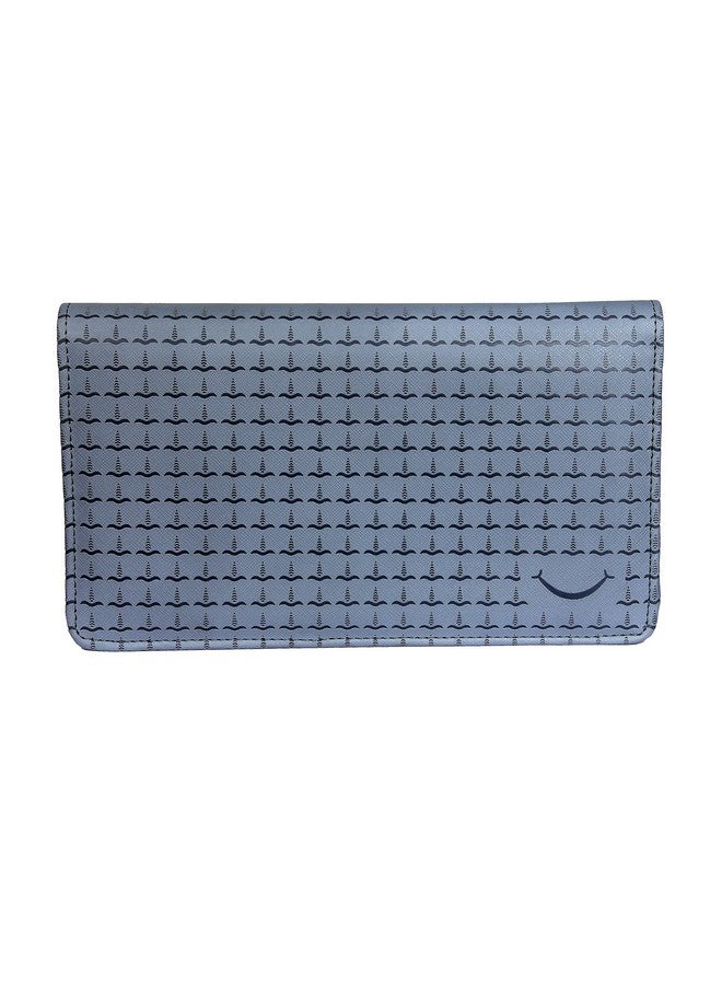 سوكشكرافت محفظة Sukeshcraft Multiple Bank Documnet |PU| تتسع لما يصل إلى 8 دفاتر شيكات (رمادية زرقاء) - Image 2