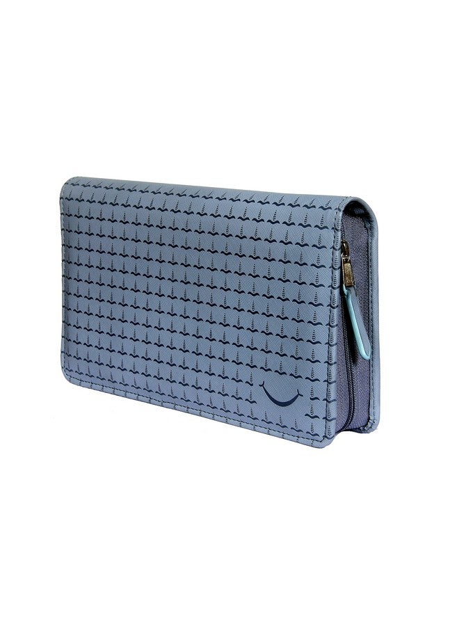 سوكشكرافت محفظة Sukeshcraft Multiple Bank Documnet |PU| تتسع لما يصل إلى 8 دفاتر شيكات (رمادية زرقاء) - Image 1