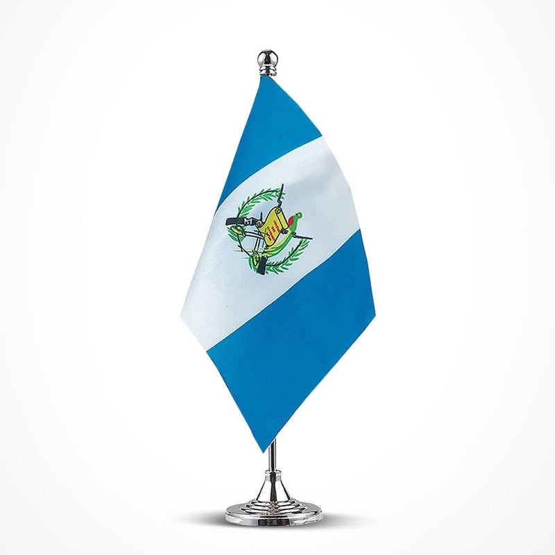mflagperft Guatemala Flag Guatemalan Flags, Small Mini Guatemalan Desk Flag, Used for Table Office Classroom Home Patriotic Events Decorations - Image 1
