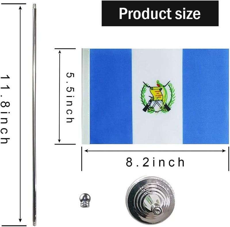 mflagperft Guatemala Flag Guatemalan Flags, Small Mini Guatemalan Desk Flag, Used for Table Office Classroom Home Patriotic Events Decorations - Image 2
