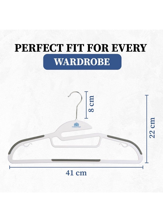HomeStrap حامل ملابس بلاستيكي مضاد للانزلاق على شكل S من هومستراپ - عبوة من 10 | حامل منظم 4 في 1 | خطاف دوار 360°، شريط ملحقات، شريط بنطلون، مقابض غير قابلة للانزلاق وخطافات حزام | للسترات، القمصان، الكاميسولات، الفساتين والبدلات - Image 2