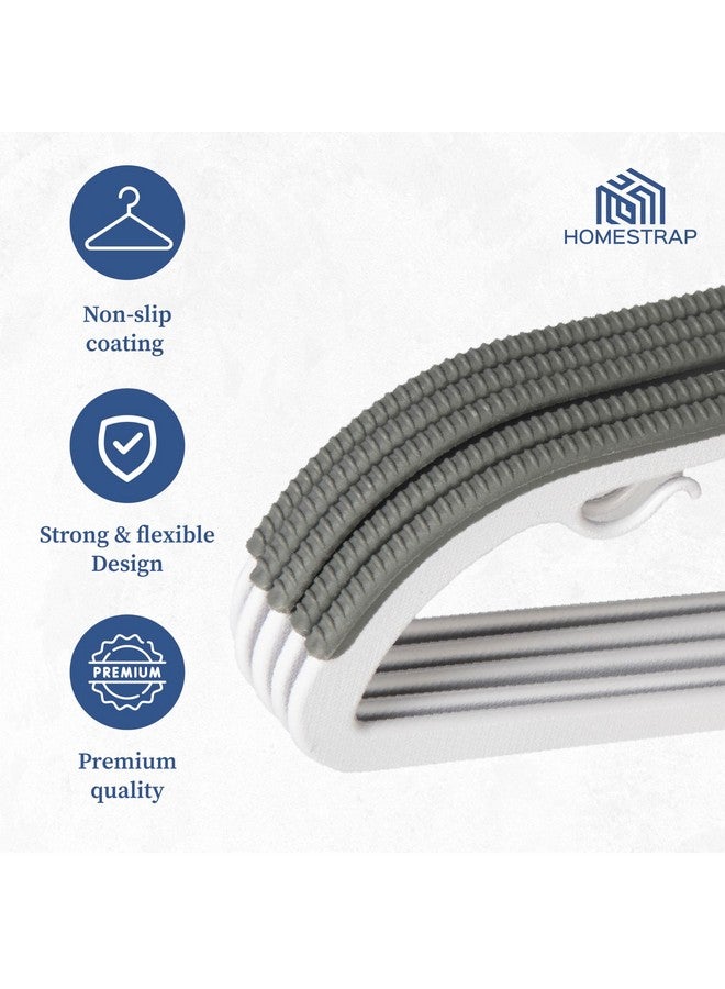 HomeStrap حامل ملابس بلاستيكي مضاد للانزلاق على شكل S من هومستراپ - عبوة من 10 | حامل منظم 4 في 1 | خطاف دوار 360°، شريط ملحقات، شريط بنطلون، مقابض غير قابلة للانزلاق وخطافات حزام | للسترات، القمصان، الكاميسولات، الفساتين والبدلات - Image 5