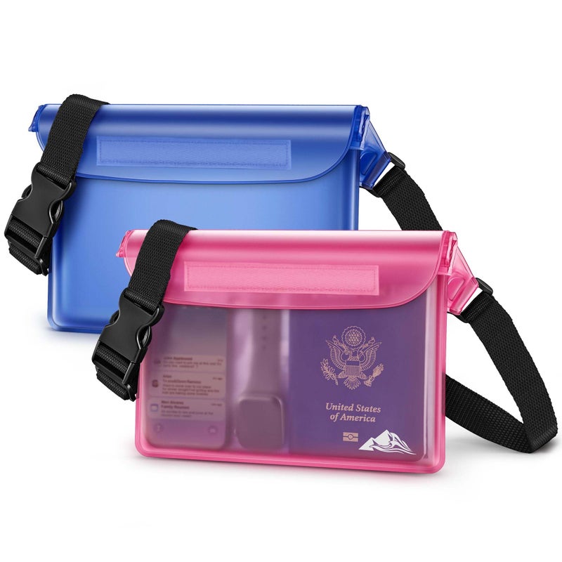 HEETA Waterproof Fanny Pack, Waterproof Pouch Dry Bag 2/3/4 Pack for Phone Passport Purse, Adjustable Waist Strap for Swimming Kayaking Boating Paddle Board Accessories Cruise Beach Camping Essentials - Image 1