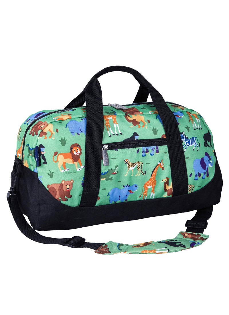 Wildkin Wildkin Kids Overnighter Duffel Bag  CarryOn Size Ideal for School  Sleepovers  Wild Animals 
