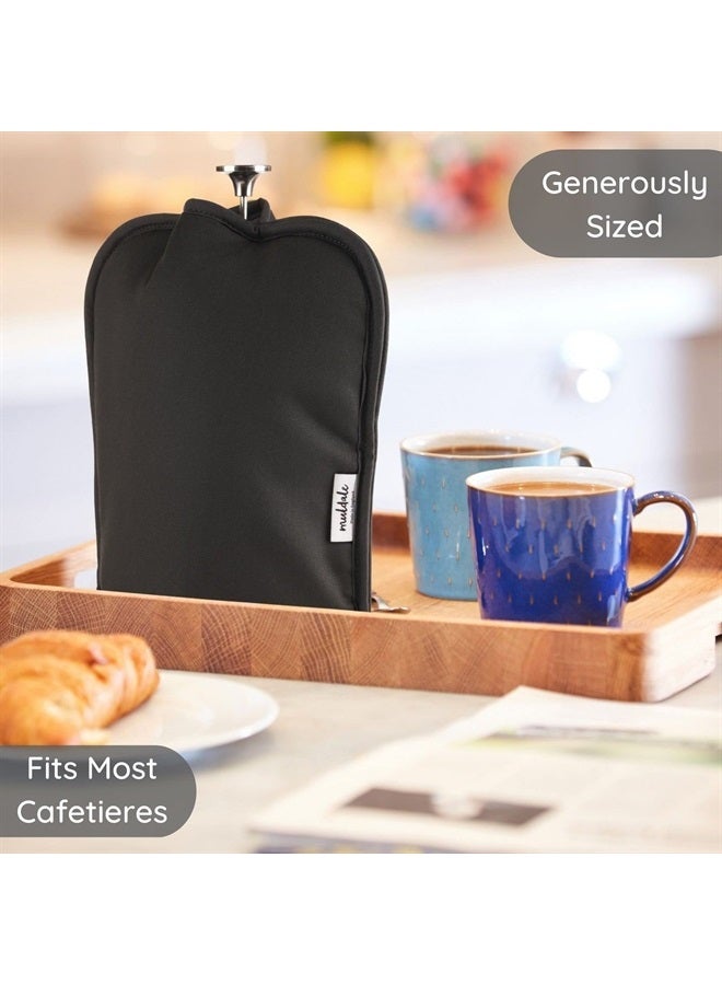 Muldale French Press Insulator - Designed to Keep your Coffee Warmer for Longer - Easy to Use French Press Coffee Warmer Cafetiere Cozy for Multiple Sizes (Black) - Image 2