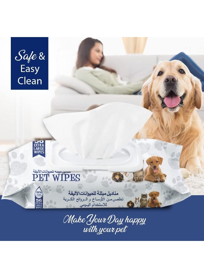 DoctorPet Wipes for Cats and Dogs X-Large 56 Pcs - Image 2