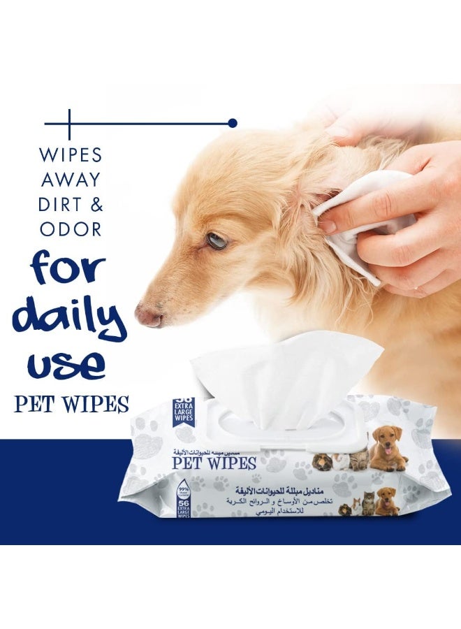 DoctorPet Wipes for Cats and Dogs X-Large 56 Pcs - Image 3