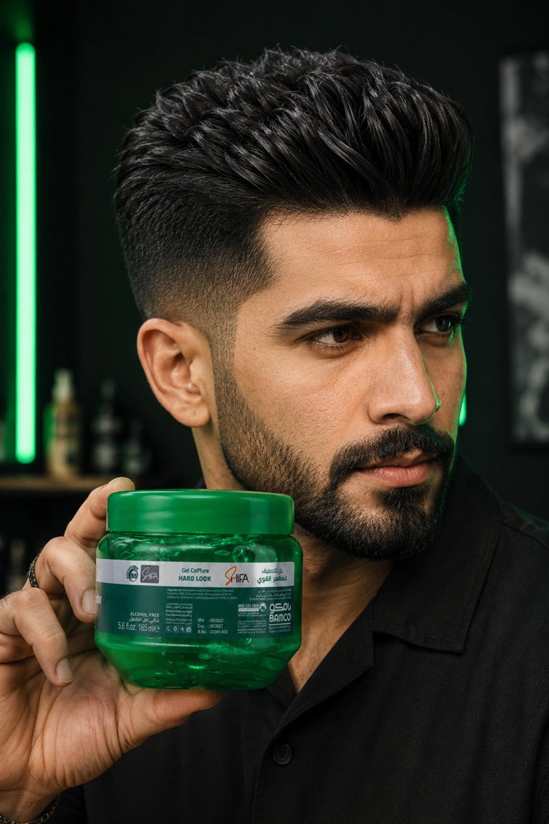 SHIFA Hard Look Hair Gel 165 ml, Firm-Hold Styling for Everyday Use, Green - Image 1