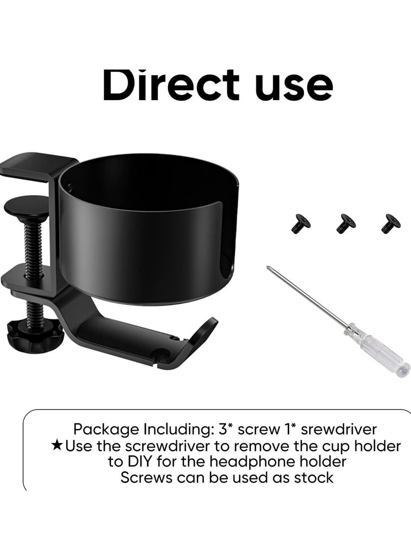 general Desktop water cup bracket, non-punching storage water cup bracket, earphone hook aluminum alloy material (black) - Image 2