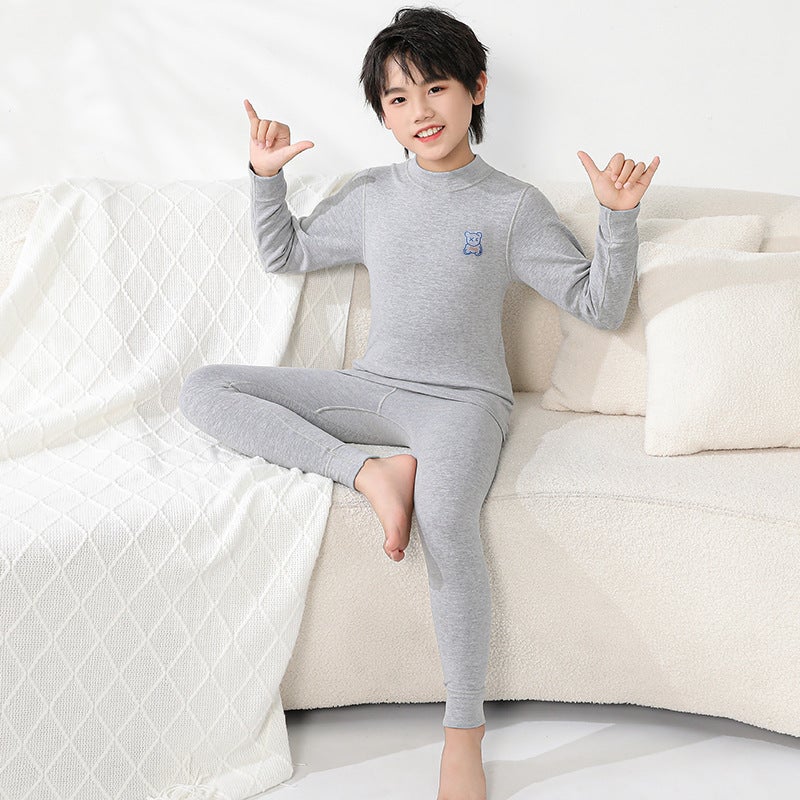 Boys' Thermal Underwear Suit Winter Clothes Children'S Boys' Pajamas Fleece-Lined Thickened Baby Middle And Big Children'S Autumn Clothes Long Pants - Image 4