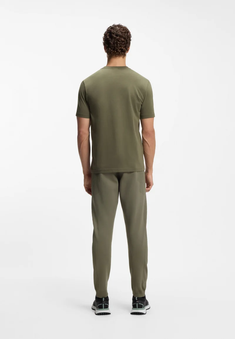 BOSS Stretch-cotton T-shirt with contrast logo