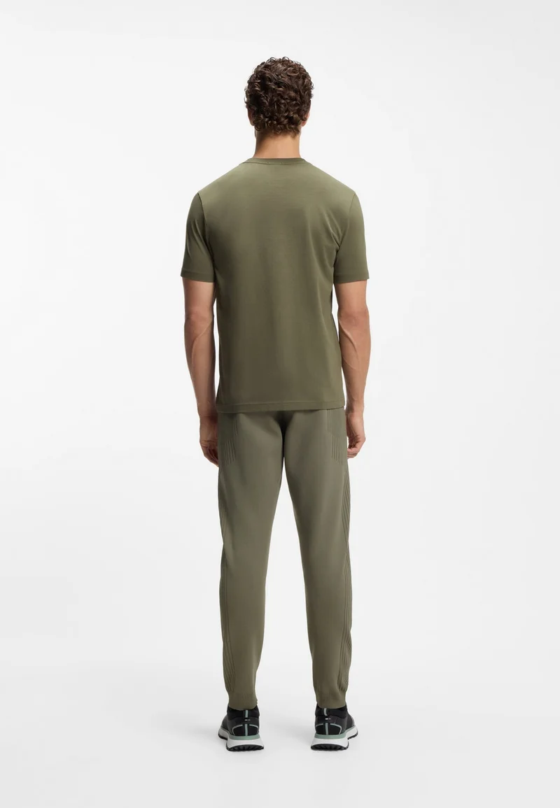 BOSS Stretch-cotton T-shirt with contrast logo