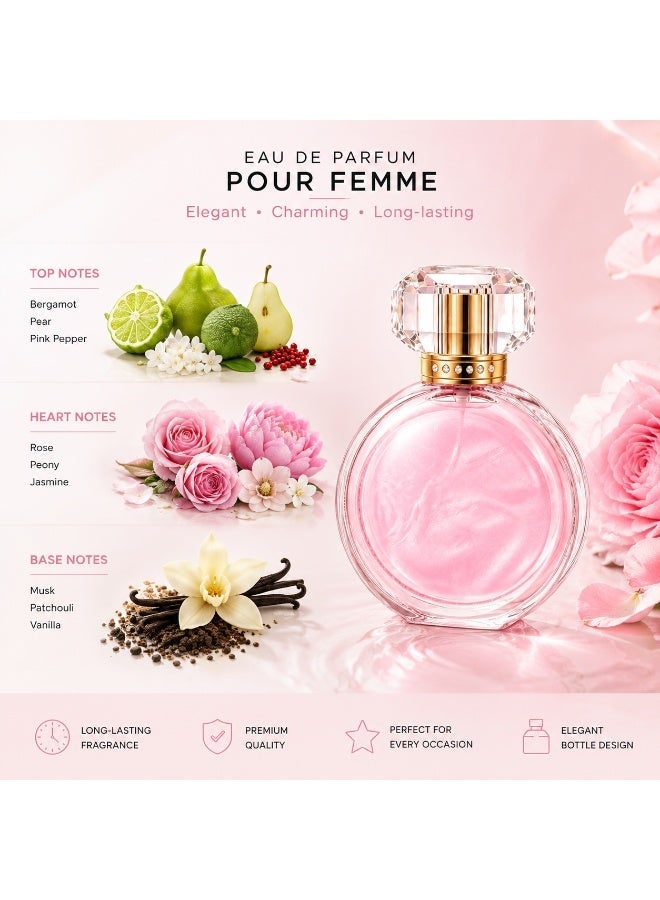 Soft Floral Sweet - Floral, Vanilla, Soft Sweet - Eau de Parfum Long-Lasting Fragrance for Women, Everyday Wear & Giftable, 3.4 Ounce / 100 ml - Image 2