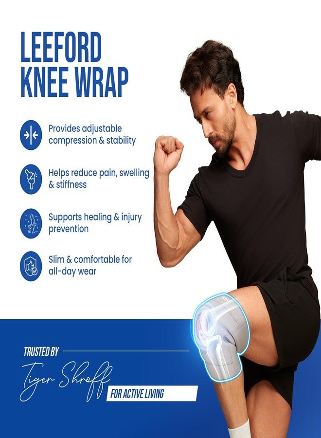 Leeford Ortho Premium Knee Wrap Open Patella for Men and Women | Knee Cap Belt for Pain Relief | Adjustable Knee Support Braces For Gym, Sports, Injury Recovery - Universal Size - Image 3