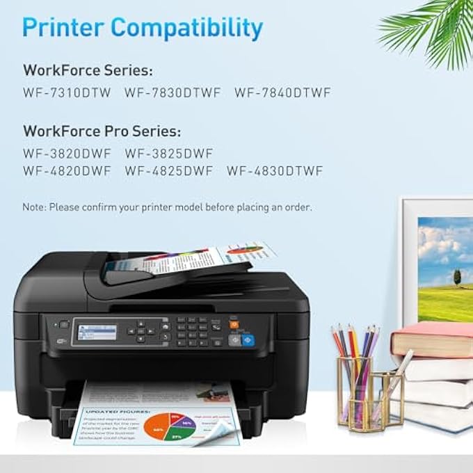 405XL INK CARTRIDGES FOR EPSON 405XL 405 XL INK FOR EPSON WORKFORCE PRO WF-7830DTWF WF-4820DWF WF-3820 WF-7840DTWF WF-4830DTWF WF-4820DWF WF-3825DWF WF-4825DWF WF-7835DTWF PRINTER - Image 3