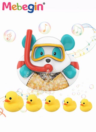 Baby Bath Bubble Toy with Music and 4 Powerful Suction Cups, Bear-shaped Shower Toys Set with 5 Different Size Ducks, Automatic Cartoon Bubble Maker, Fun Bath Toys, Good Baby Bathing Partner - pzsku/Z269AB107FA0A6AF94DFBZ/45/1746438262/b94c81cb-70d9-4773-8df0-1043c2a20334