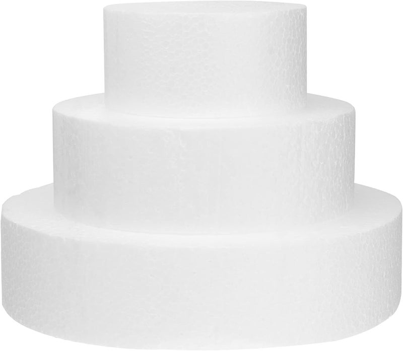 comfrt 3pcs Cake Mold- Round Foam Cake Dummies 3.9 inch x 3.9 x inch Set for Decorating- Cake Baking Supplies - Image 1
