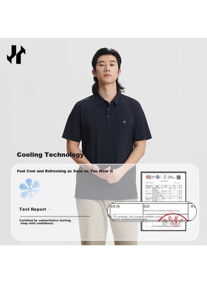 ASK Wendao Yunpai Ice Core Polo Shirt 7a Antibacterial Upf50+ High Sun Protection Stretch Breathable Top W6812 Black XL - Image 2