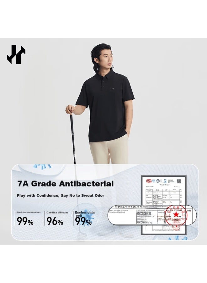 ASK Wendao Yunpai Ice Core Polo Shirt 7a Antibacterial Upf50+ High Sun Protection Stretch Breathable Top W6812 Black XL - Image 3