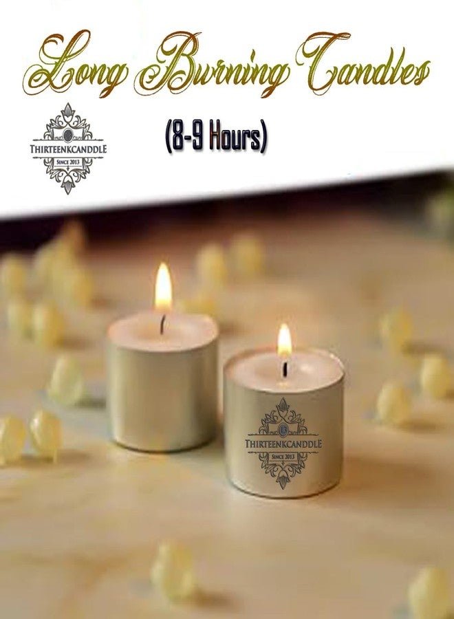 Thirteenkcanddle 9 Hours Burn Time Tealight for Home Décor, Jumbo Size White Unscented Natural Wax T Light Candle for Diwali Decoration Long Burning Candles (20) - Image 2