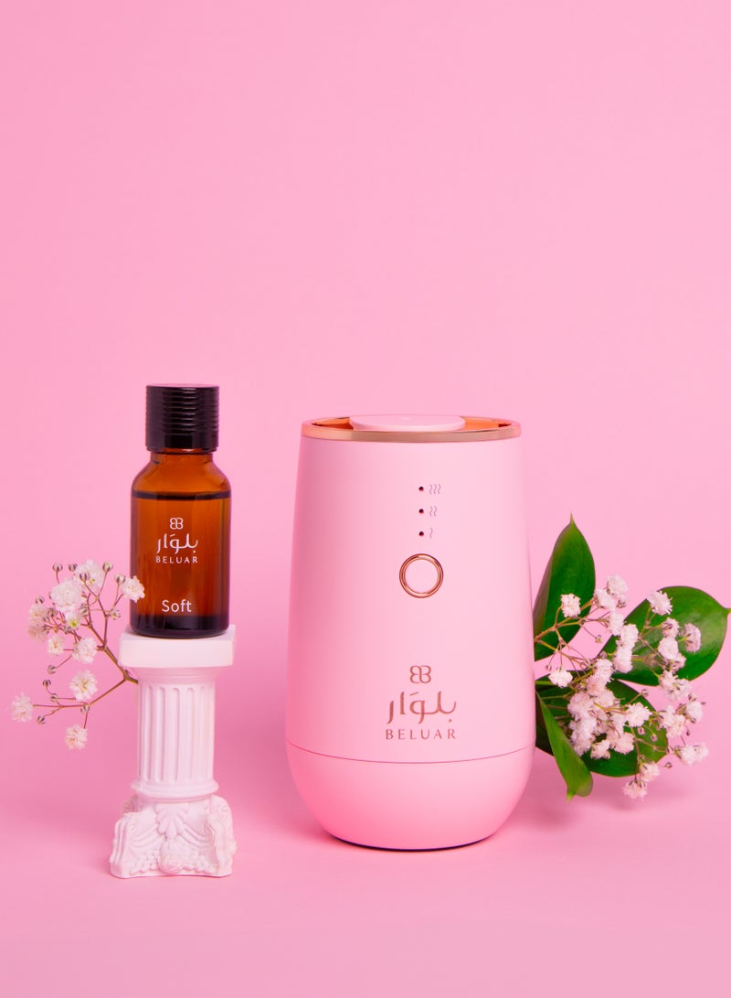 Beluar Car and room freshener device, pink, 15 ml, three different fragrance levels + 3 free essential oils with the device.. - Image 3