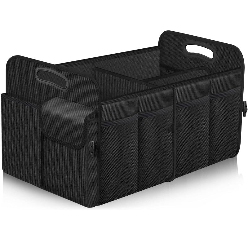Femuar Car Trunk Organizer with 72L Large Capacity Waterproof Collapsible and 11 Pockets, Trunk Organizer for Car SUV/Jeep/Sedan, Large Size, Grey - Image 1