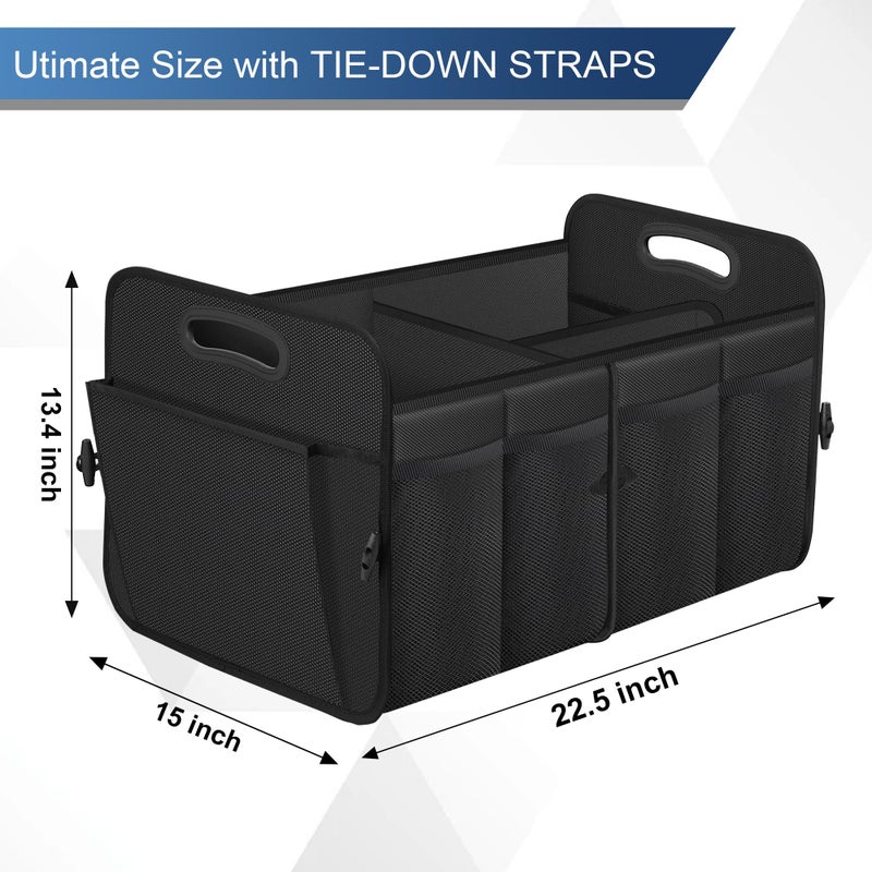 Femuar Car Trunk Organizer with 72L Large Capacity Waterproof Collapsible and 11 Pockets, Trunk Organizer for Car SUV/Jeep/Sedan, Large Size, Grey - Image 4