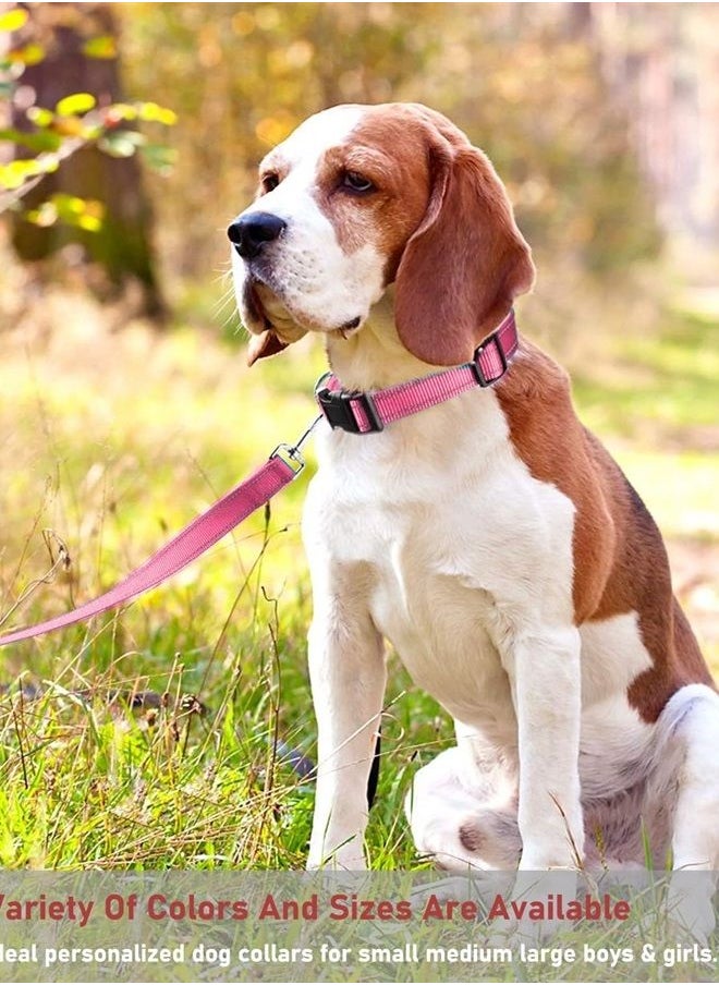 BOOMIBOO - Reflective Dog Collar with Buckle Adjustable Safety Nylon Collars for Small Medium Large Dogs, Light Pink XS - Image 1