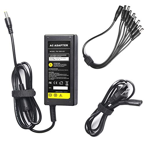 Fancy Buying محول طاقة كاميرا الأمان الفاخرة 12 فولت 5 أمبير 100 فولت-240 فولت AC إلى DC كابل تقسيم الطاقة 8 طرق معتمد من FCC محولات طاقة LED - يناسب DVR/كاميرا تناظرية/AHD، أضواء شريط LED RGB - Image 1
