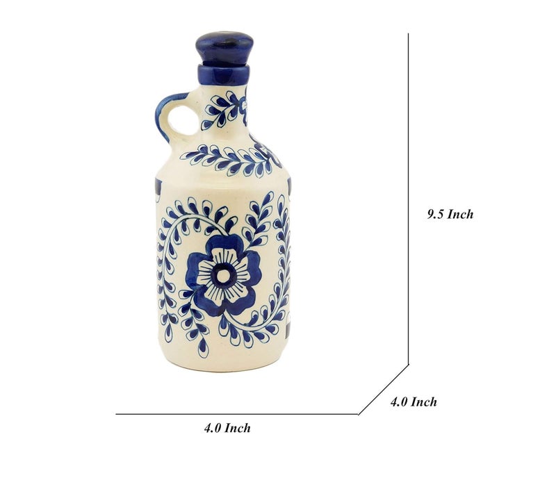 SHRIYAM CRAFT Ceramic Oil Dispenser 1 Litres Pack of 1 Blue - Image 3