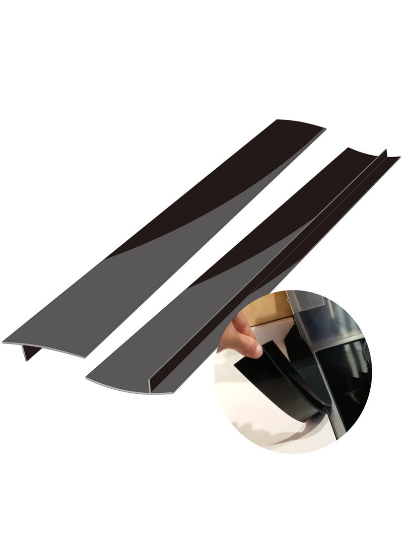 KindGa Silicone Stove Counter Gap Cover 21 by Kindga Easy Clean Gap Filler Sealing Spills Between Kitchen Counter AppliancesStovetop Oven Washing Machine Washer Dryer Set of 2 Black 