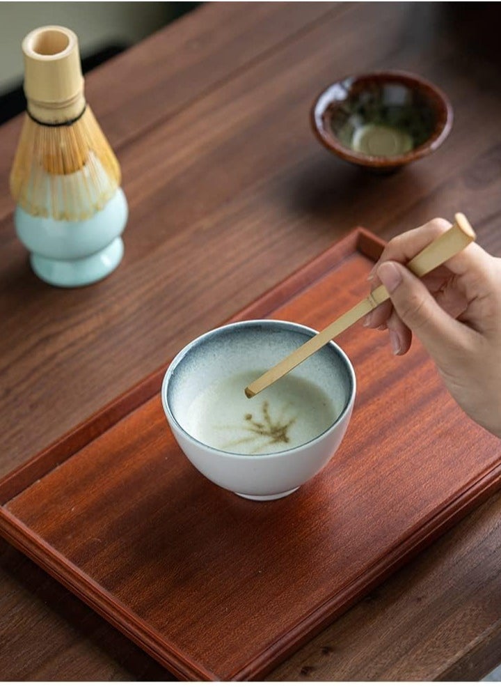 Generic - Handcrafted Bamboo Matcha Whisk Set with Ceramic Whisk Holder and Tea Scoop, for Perfect Traditional Matcha Tea Drinking Experience (Matcha Whisk Set of 4) - Image 1