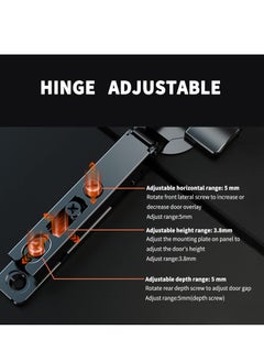 SYOSI 2 Pack Cabinet Hinges, Soft Close Cupboard Wardrobe Doors Hinges, Folding Doors Hinge with Screws, Adjustable Concealed, Built-in Damper for Cabinet, Wardrobe Door, Bathroom Cabinet  - Image 2