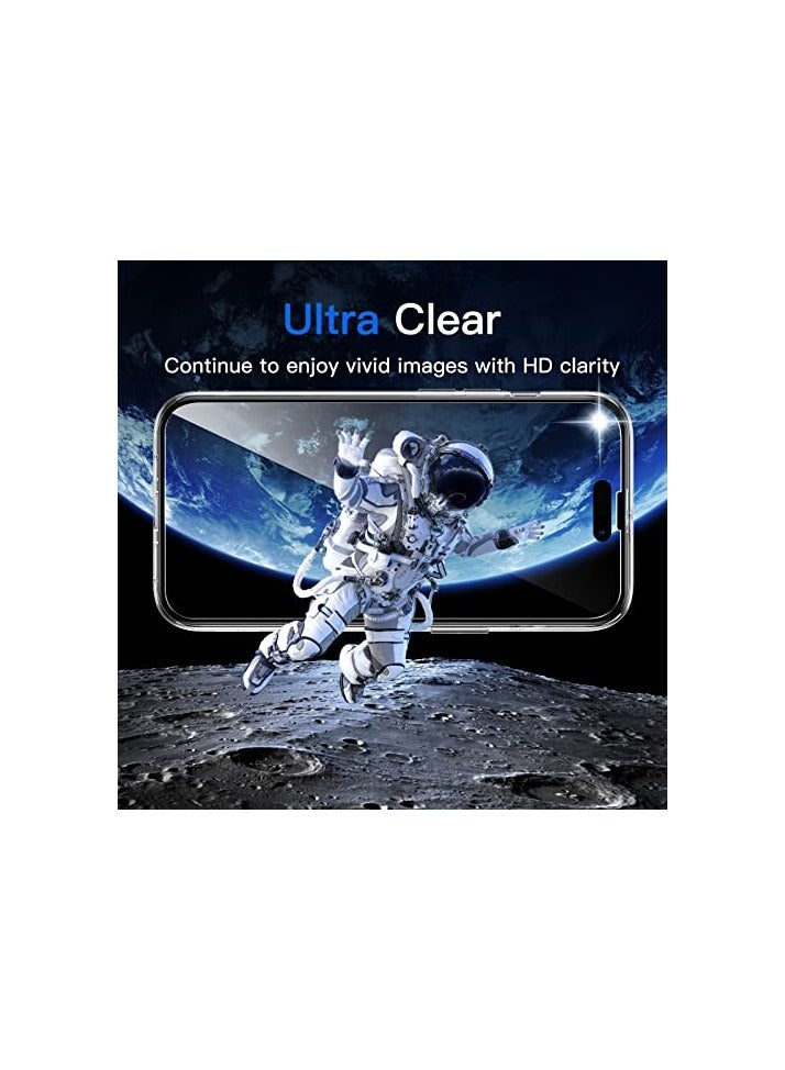 جي تيك حافظة JETech 5 في 1 لهاتف iPhone 14 Pro مقاس 6.1 بوصة، مع واقي شاشة وحامي عدسة الكاميرا، وغطاء هاتف مقاوم للصدمات غير أصفر، وطبقة زجاجية مقسى كاملة التغطية (شفاف) - Image 5