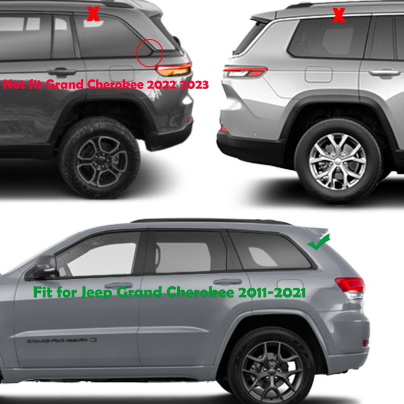 Zxiaochun Rear Side Window American Flag Decal Compatible with 2011-2015 2016 2017 2018 2019 2020 2021 Jeep Grand Cherokee Accessories, Precut Back Side Window USA Flag Vinyl Sticker(Matte Black) - Image 3