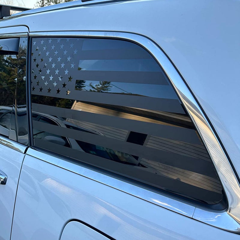 Zxiaochun Rear Side Window American Flag Decal Compatible with 2011-2015 2016 2017 2018 2019 2020 2021 Jeep Grand Cherokee Accessories, Precut Back Side Window USA Flag Vinyl Sticker(Matte Black) - Image 5