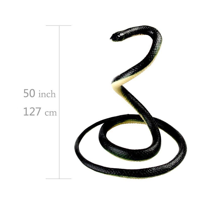 NAKIMO Realistic Rubber Fake Snake Toy 50 Inch Mamba for Garden Props and Practical Joke - Image 2