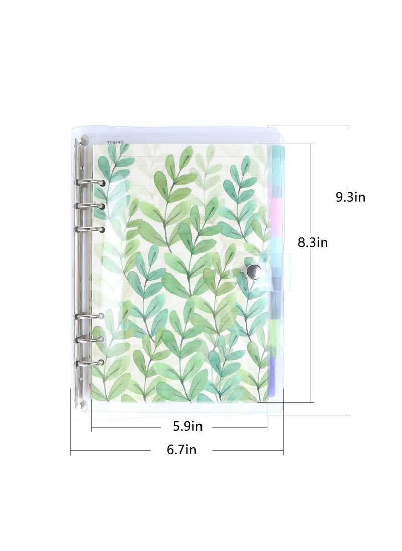 KASTWAVE - A5 Loose Leaf, 6 Ring Personal Planner Index Dividers 80 Insert Pages With 6 Index Divider Tabs Journal Loose Leaf Binder For Filofax Notebook Travel Diary Journal - Image 1