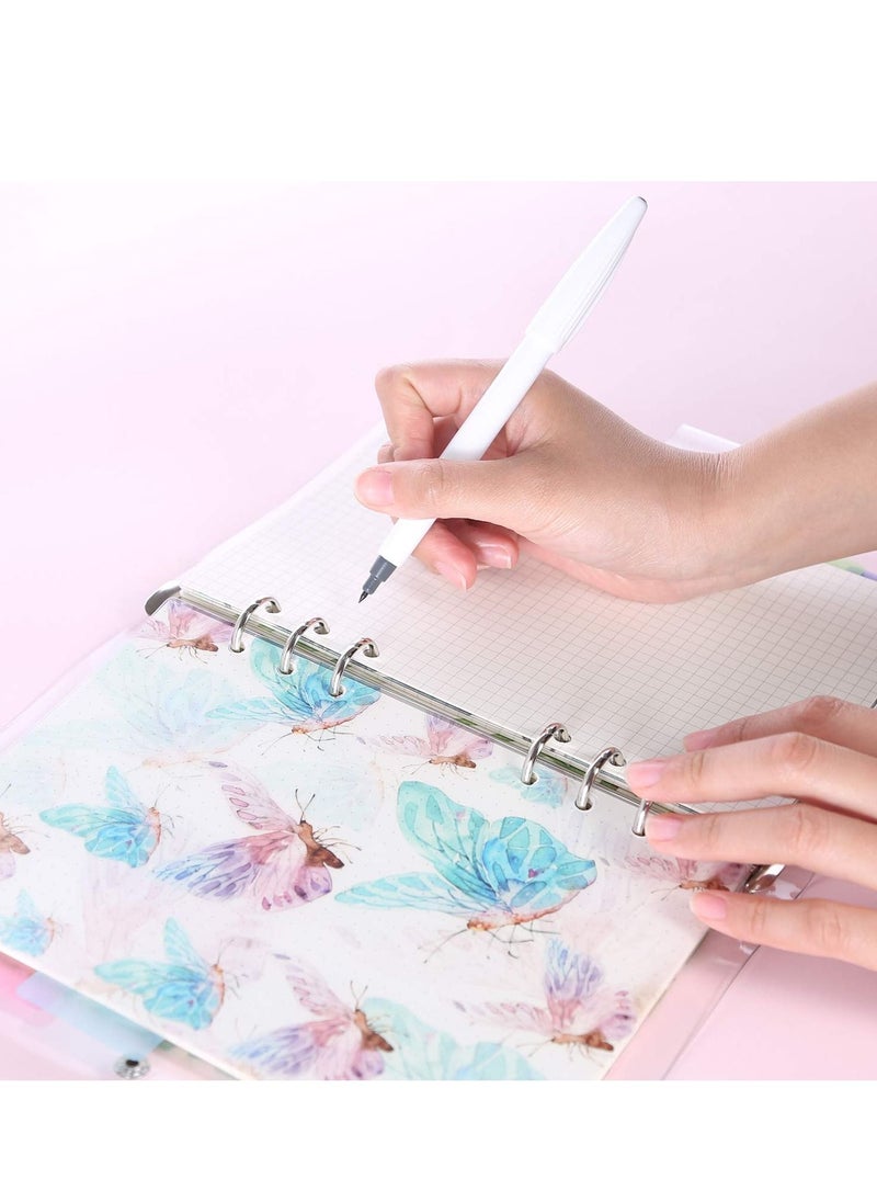 KASTWAVE - A5 Loose Leaf, 6 Ring Personal Planner Index Dividers 80 Insert Pages With 6 Index Divider Tabs Journal Loose Leaf Binder For Filofax Notebook Travel Diary Journal - Image 1