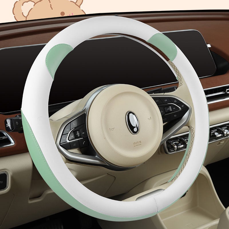 Car Steering Wheel Cover Fashion Handlebar Cover Suitable For Men And Women Four Seasons Universal Non-Slip Leather Trendy Personalized Handlebar Cover High-End - Image 5