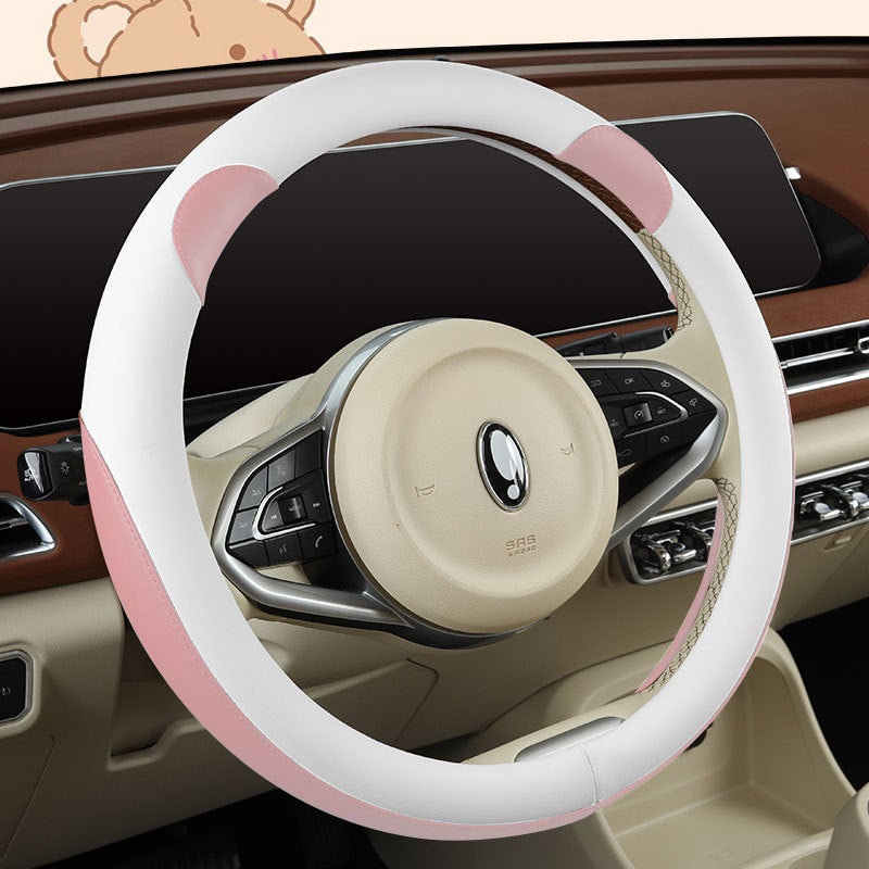 Car Steering Wheel Cover Fashion Handlebar Cover Suitable For Men And Women Four Seasons Universal Non-Slip Leather Trendy Personalized Handlebar Cover High-End - Image 4