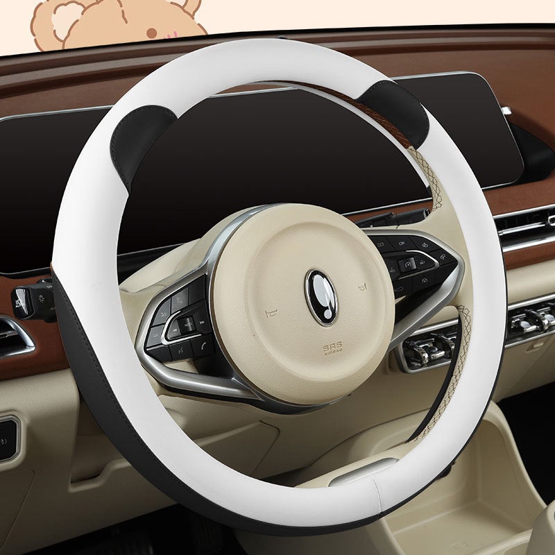 Car Steering Wheel Cover Fashion Handlebar Cover Suitable For Men And Women Four Seasons Universal Non-Slip Leather Trendy Personalized Handlebar Cover High-End - Image 3