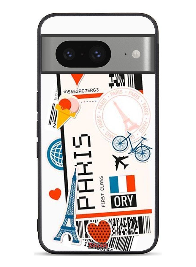 Tolwak Google Pixel 8 Protective Case Cover Paris Sticker - Image 1
