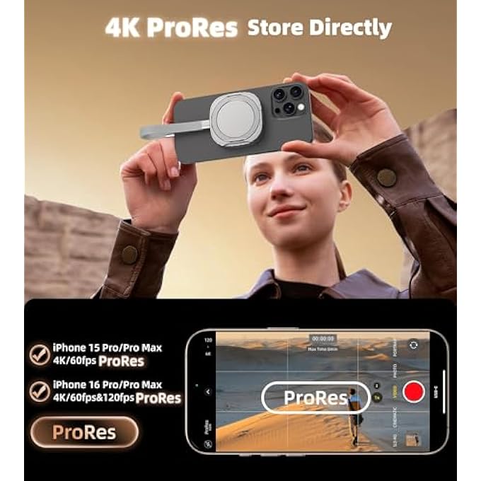 rayihni حافظة SSD خارجية من الألمنيوم M.2 2230 NVME مع قاعدة دعم، حافظة SSD محمولة USB-C Gen 2 متوافقة مع Magsafe iPhone 16/15، Galaxy S25/S24، الأجهزة اللوحية وأجهزة الكمبيوتر (بدون SSD) - Image 2