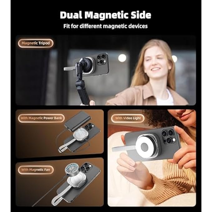 rayihni حافظة SSD خارجية من الألمنيوم M.2 2230 NVME مع قاعدة دعم، حافظة SSD محمولة USB-C Gen 2 متوافقة مع Magsafe iPhone 16/15، Galaxy S25/S24، الأجهزة اللوحية وأجهزة الكمبيوتر (بدون SSD) - Image 3