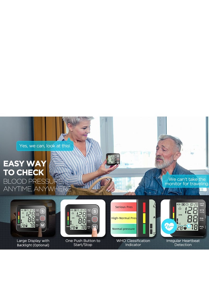 Angmei Upper Arm Blood Pressure Monitor  Large LED Backlit Screen 1000 Sets Memory Automatic Digital BP Machine Adjustable BP Cuff - Image 4