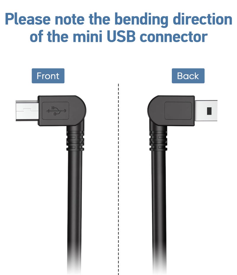 Pixelman 6.6Ft Charger Cable for Garmin GPS,(2 Pcs) 90 Degree Universal Mini USB Power Cable for Garmin GPS,Car Navigator Charger Adapter GPS Charger for Garmin Zumo Xt Drivesmart 65 Dezl Tomtom - Image 5